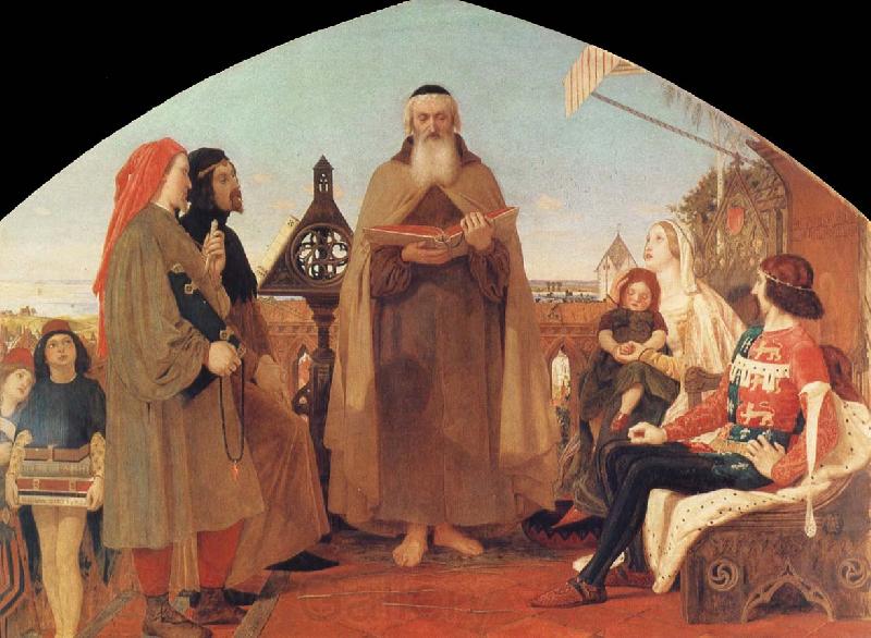 Ford Madox Brown Wycliffe Reading his translation of the Bible to John of Gaunt Norge oil painting art